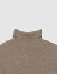 Beigefarbener Damen-Rollkragenpulli Strick-2