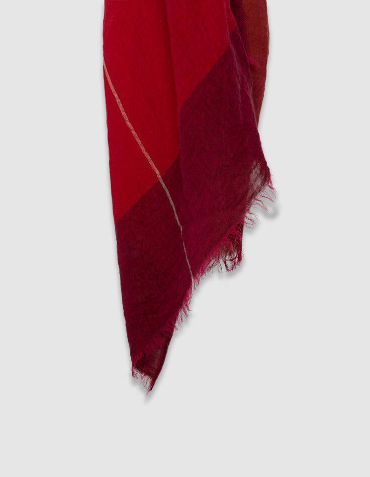 Fular rojo cuadros mujer-4