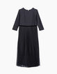 Vestido largo plisado negro bi-tejido Midnight Love niña-4