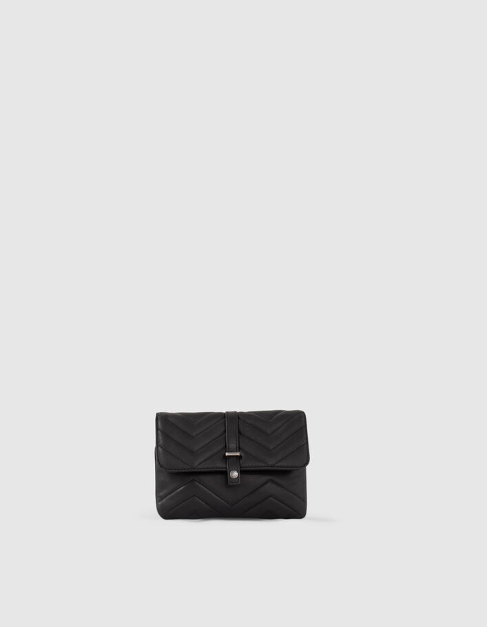 Portefeuille cuir noir 1440 SMALL WAITRESS matelassage femme-1