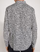Camisa SLIM azul marino estampado flores blancas Hombre-3