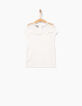 Camiseta blanco roto IKKS Love niña-3