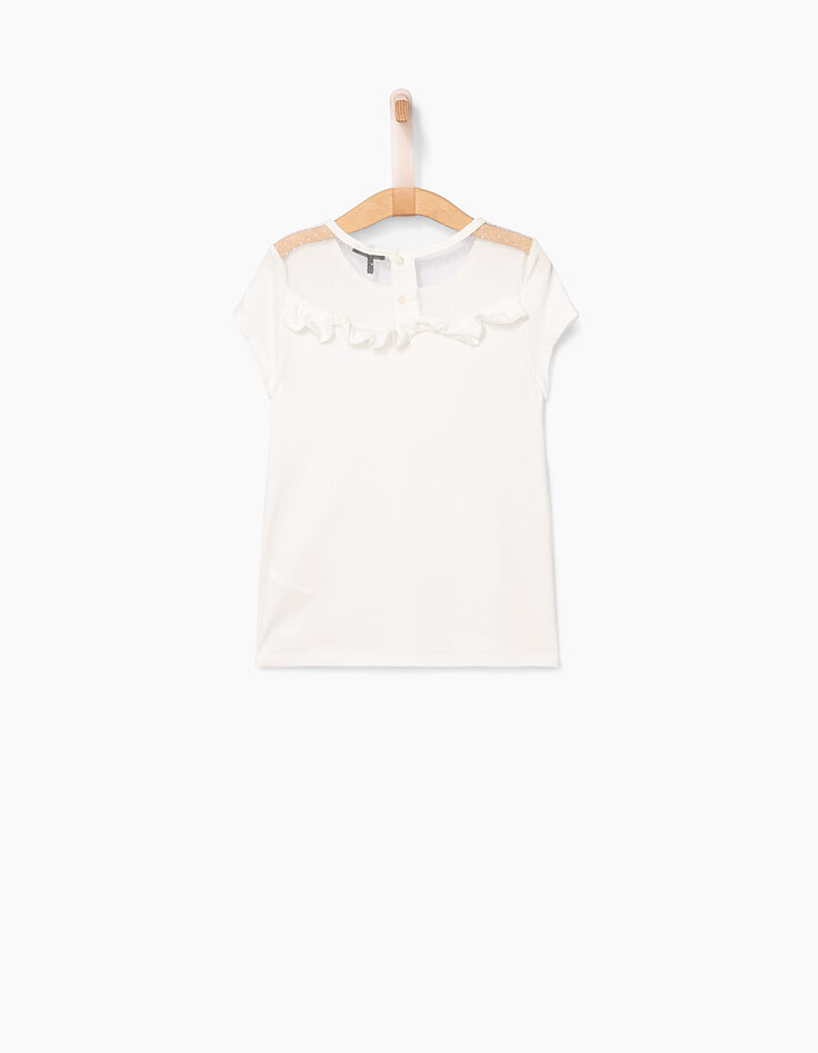 Camiseta blanco roto IKKS Love niña-3