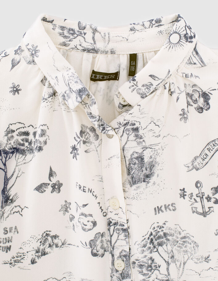 Witte blouse Ecovero® toile de Jouy-print meisjes - IKKS