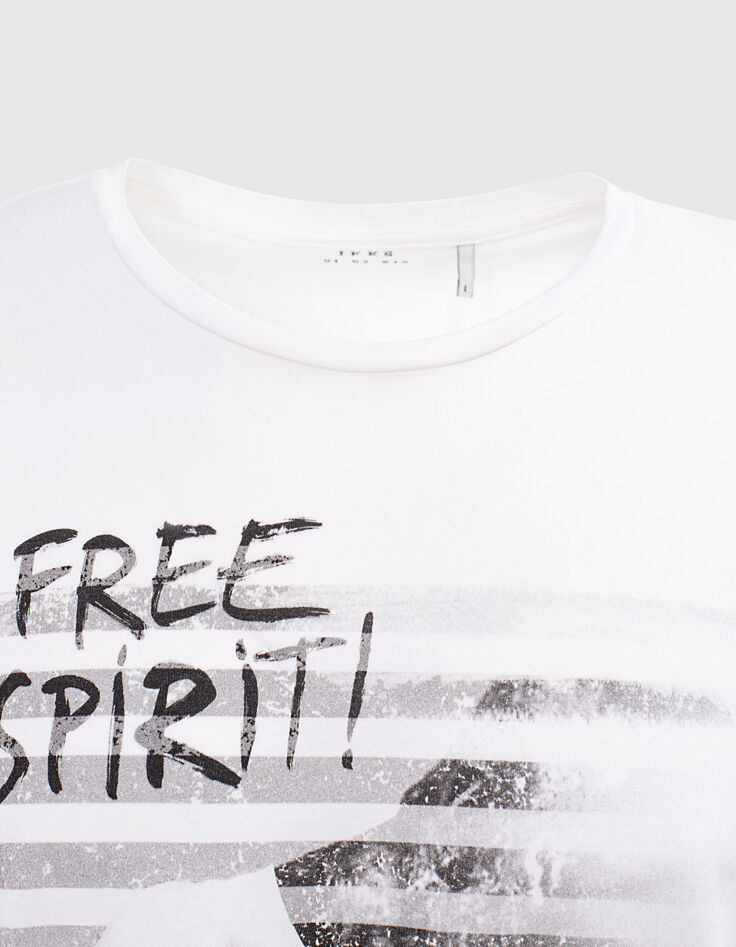 Cremeweißes Herren-T-Shirt, Motiv Der Denker, Bio-4