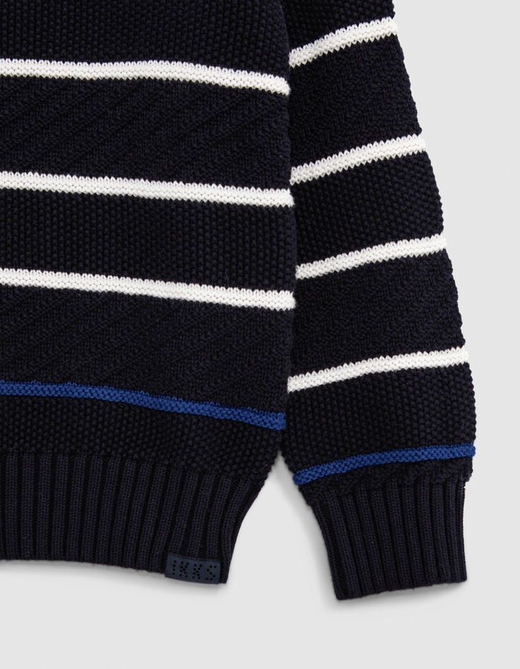 Pull marinière coton bio tricot fantaisie garçon-4