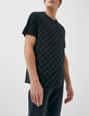 Zwart T-shirt met geblokte print Heren-4