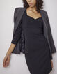 Vestido negro escote cuadrado mangas 3/4 mujer-1
