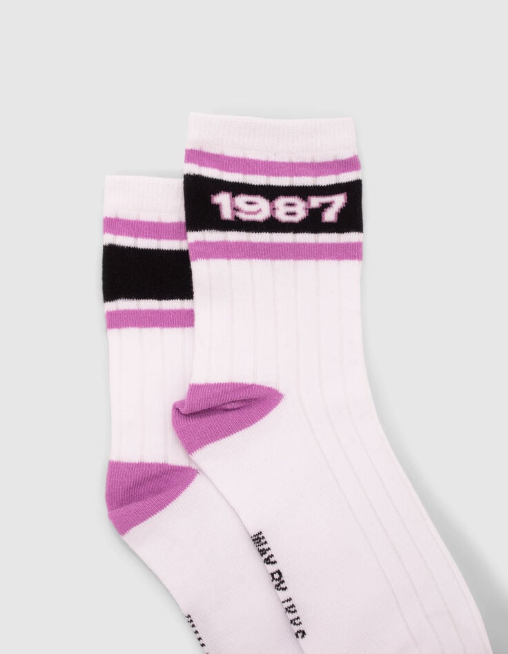 Girls’ black/white/pink socks-5 Girls’ black/white/pink socks-5