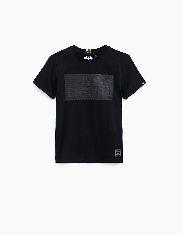 Boys’ black I'm Batman sequin Batman T-shirt-6