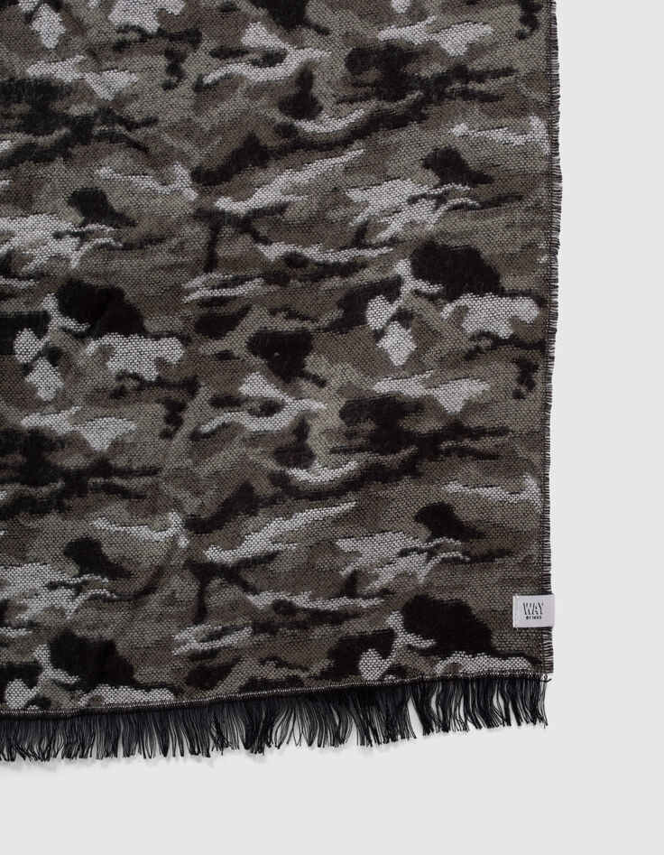 Schwarzer M&auml;dchenschal mit Camouflageprint-4