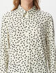 Chemise manches longues blanche imprimé pois Femme-4
