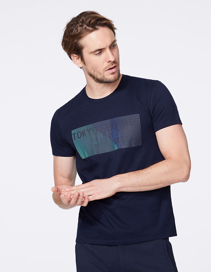 Camiseta marina visual cambiante Tokyo Heritage Hombre -1