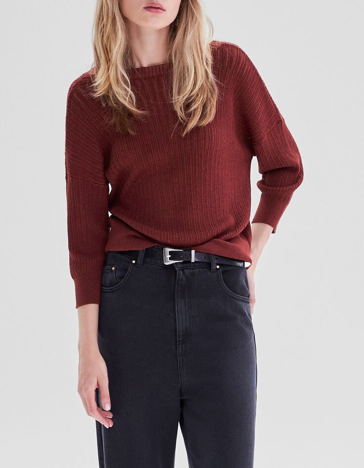 Tomette omkeerbare trui pointellebreisel lurex Dames-1