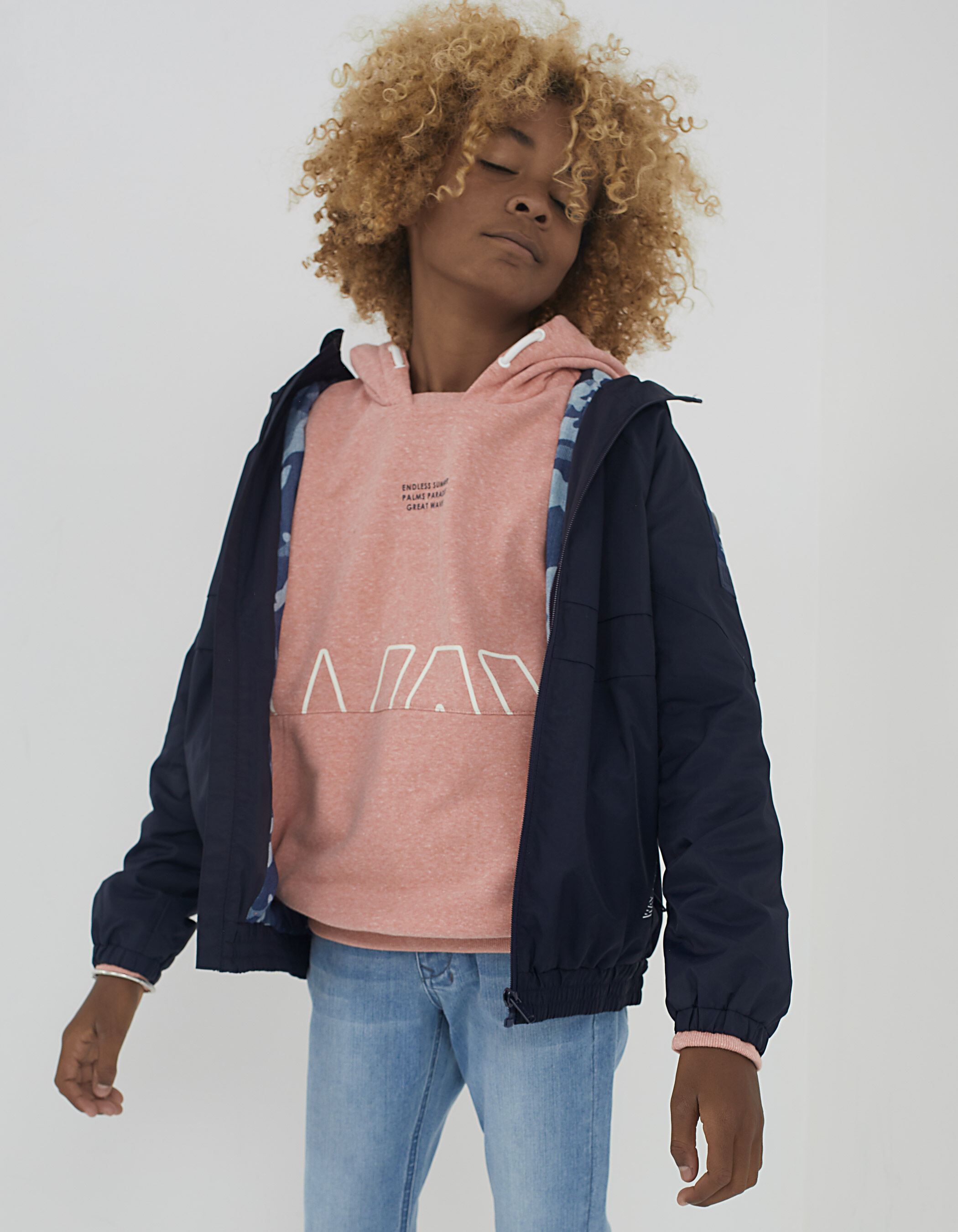 Blouson navy a doublure camouflage garcon IKKS