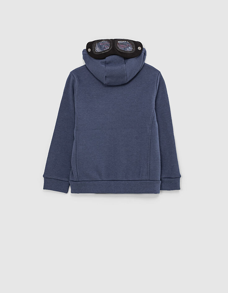 Boys’ slate IKKS HERO cardigan with glasses-3