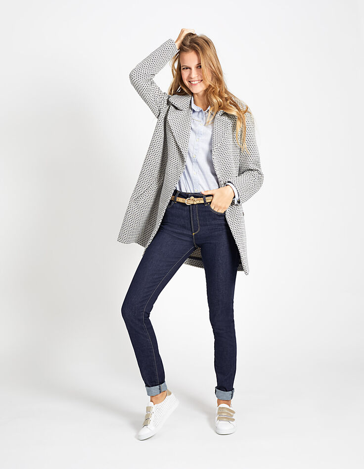 Chemise bleuet à jacquard doré I.Code-6
