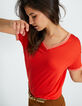 I.Code poppy T-shirt with scallop trim-1