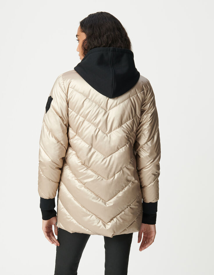 Sous-doudoune gold capuche molleton noir Femme-3