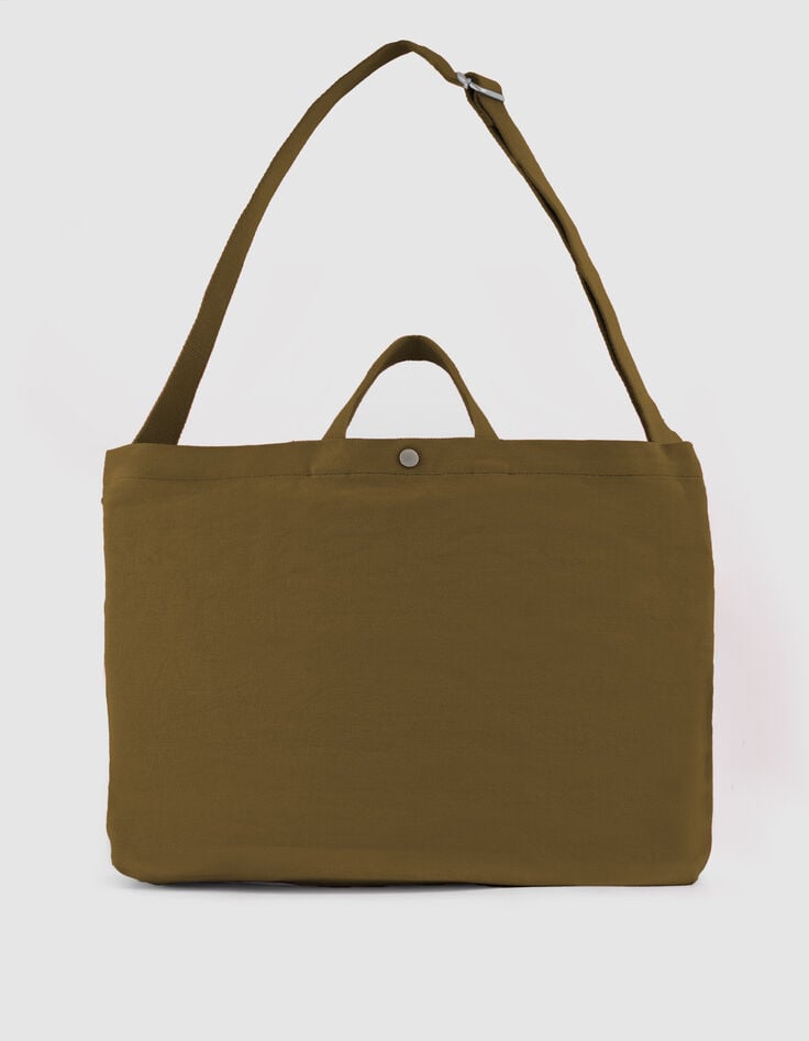 El bolso totebag kaki lona bordado Mujer-4