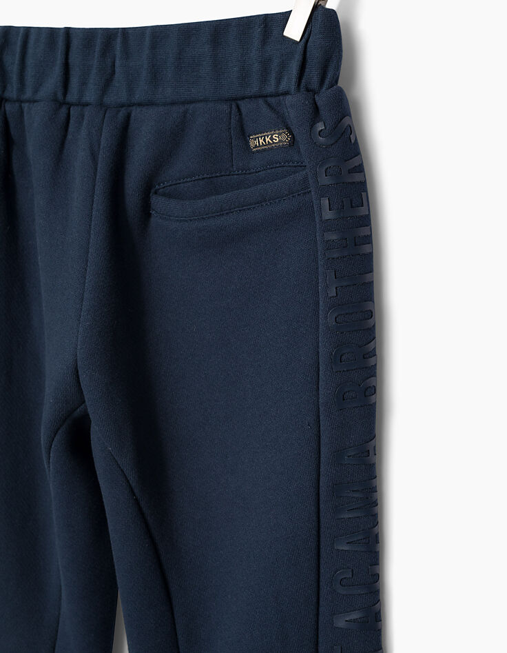Pantalon molleton bleu orage garçon-4