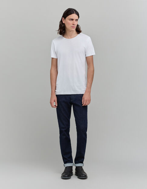 Weißes Herren-T-Shirt aus Baumwollmodal