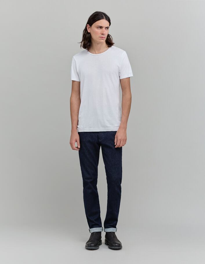 T-shirt blanc coton modal Homme-1