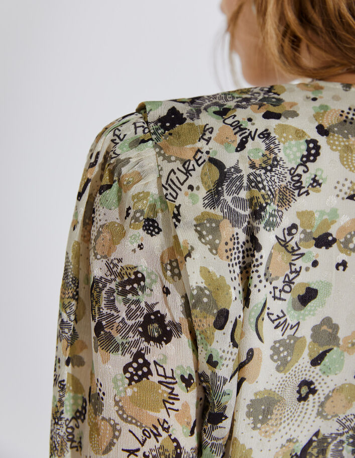 Korte jurk met army-bloemenprint voor dames - IKKS