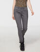 Jean slim gris 7/8ème bandes bijoux côtés, sculpt up femme-2