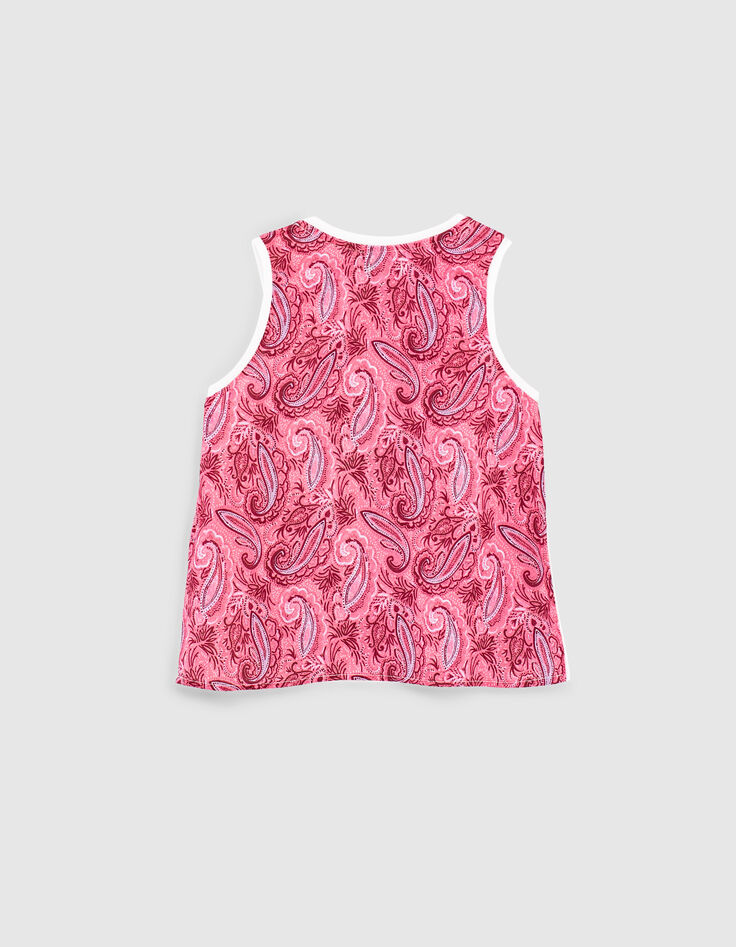 Witte top in twee materialen rug roze kasjmier meisjes-5