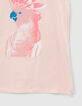 Girls’ pink T-shirt with blue glitter parrot image-4