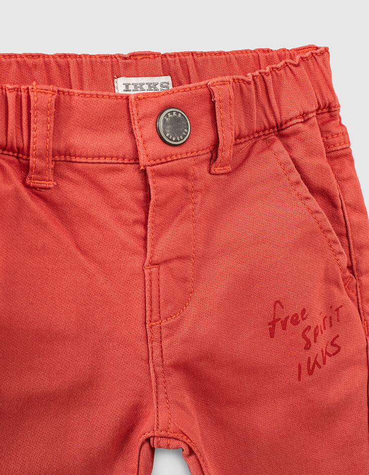Jean orange moyen knitlook coton bio bébé garçon -2