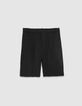 Bermudashorts schwarzer Plisseestoff Herren-6