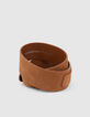 Ceinture en cuir suédé camel boucle western femme-3