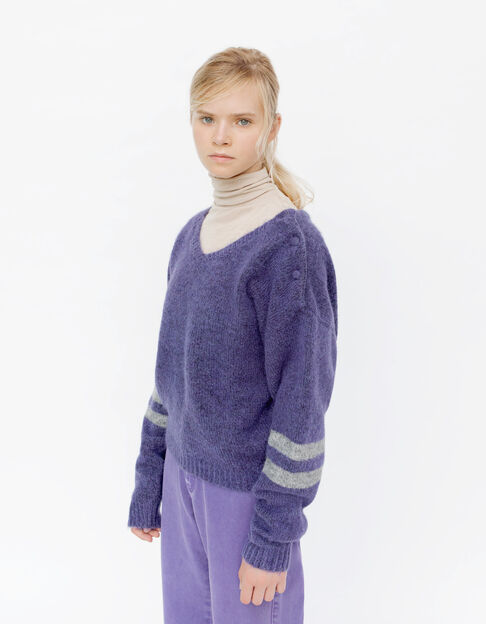 Girls’ purple knit cropped sweater