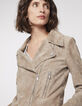Women's beige goat suede jacket-4
