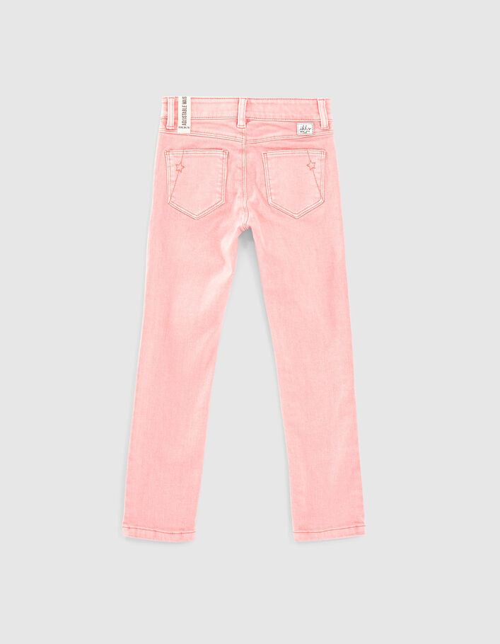 Vaqueros slim rosa medio con tachuelas niña  -4