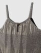 Robe longue dorée à fines bretelles fille-7