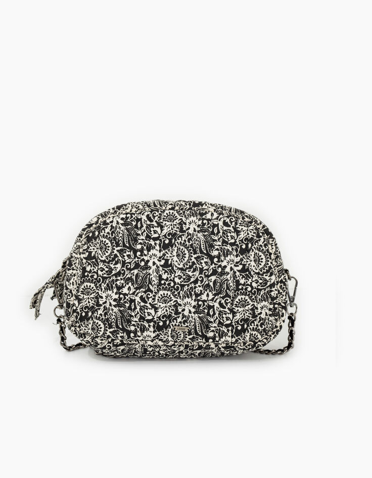 I.Code black Paisley print quilted bag-2