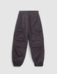 Grijze BATTLEbroek canvasstof parachutestijl meisjes-1