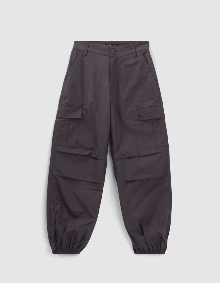 Pantalón battle gris lona paracaídas niña-3