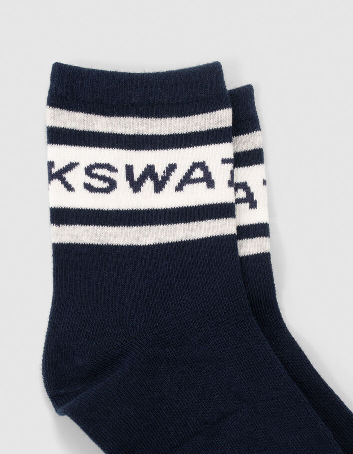 Boys’ grey and navy ribbed socks - IKKS