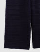 Fancy knitted navy pants relief girl-6