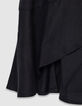 Robe courte noire forme portefeuille Femme-9