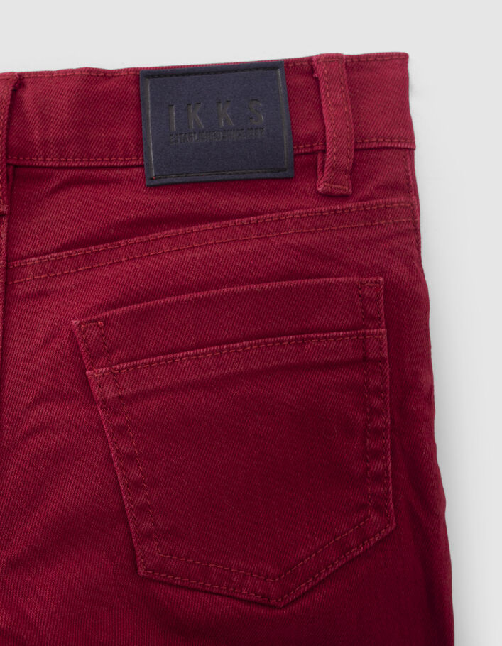 Dunkelrote, upgecycelte SLIM-Fit-Jeans für Jungs-6