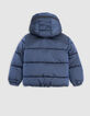 Recycled metallic navy quilted jacket for boys-3