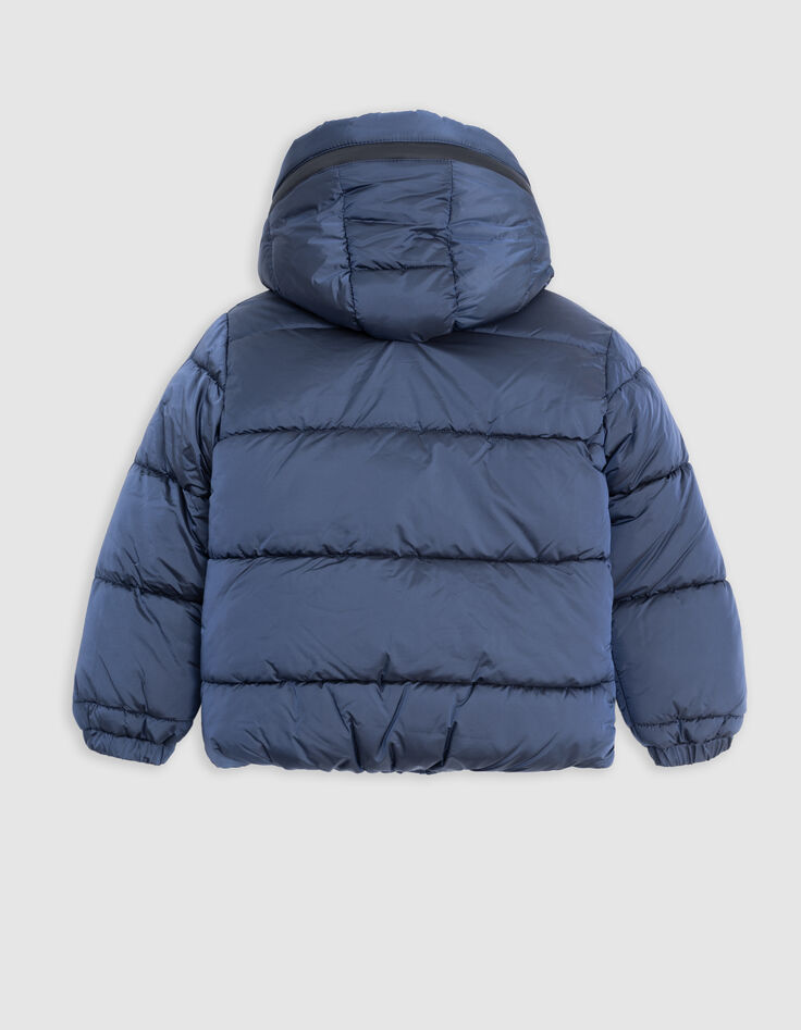Recycled metallic navy quilted jacket for boys-3
