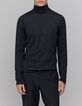 Men's anthracite turtleneck knit sweater-1