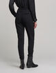Schwarze Damenchiffonhose mit hohem Bund-3