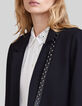 Veste de costume courte noire décor clous Femme-4